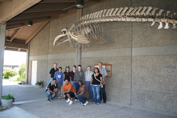 Group photo in front of museum