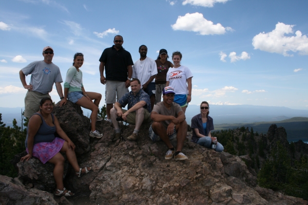 Students on top of Paulina Peak