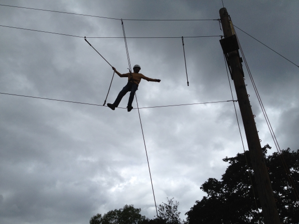 Cale on the high challenge course